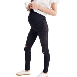 Madewell Women's Belly p Maternity Over-the-Belly Skinny Jeans Size 27 Black Sea